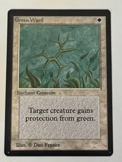 Magic the Gathering MTG Beta Green Ward LP- (Beta Bob) - Image 1