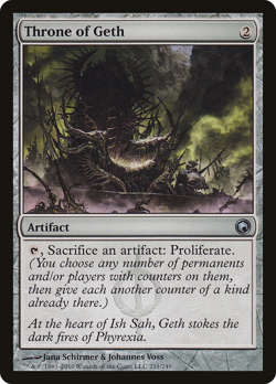 THRONE OF GETH x1 mtg EX/NM Scars of Mirrodin 1 Unc - Image 1