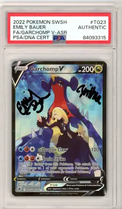 PSA Emily Bauer Signed Garchomp V TG23/TG30 Astral Radiance 2022 Pokemon Cynthia - Image 1