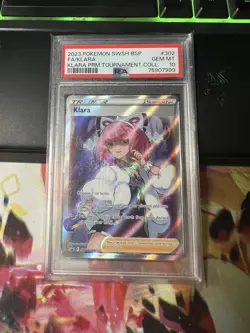 PSA10 2023 Pokemon Swsh Black Star Promo 302 Full Art/Klara PSA 10 - Image 1