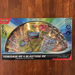 Pokemon TGC Venusaur ex and Blastoise ex Premium Collection GameStop IN HAND - Image 1