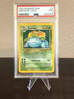 PSA 9 MINT - Venusaur 015/102 Base Holo Rare Pokemon TCG WOTC 1999 - Image 1