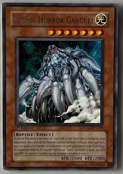 YuGiOh! COSMIC HORROR GANGI'EL Card Lightly Played 1st Edition POTD-EN029 - Image 1