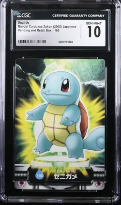 Pokemon Card Japanese Squirtle #190 CGC 10 GEM MINT Bandai Carddass Zukan - Image 3