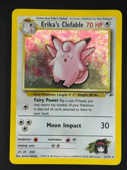 ERIKA'S CLEFABLE Gym Heroes POKEMON Holo 2003 Trading Card 3/132 TCG English - Image 1