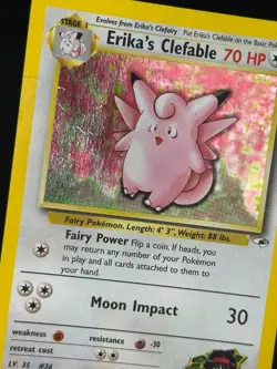 ERIKA'S CLEFABLE Gym Heroes POKEMON Holo 2003 Trading Card 3/132 TCG English - Image 3