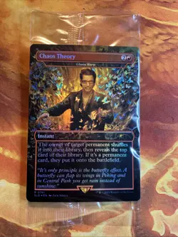 MTG Rainbow Foil Sealed Borderless Chaos Theory - Chaos Warp SLD Jurassic World - Image 1