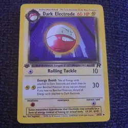 NM-MINT Pokemon Dark Electrode 34/82 1st Edition Team Rocket WOTC Vintage - Image 1