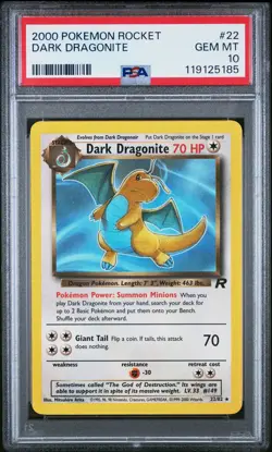 2000 POKEMON ROCKET #22 DARK DRAGONITE PSA 10 - Image 1