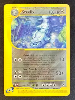 Steelix 35/147 2002 Aquapolis Pokemon Card TCG Vintage WOTC Non Holo Rare Lp/Mp - Image 1