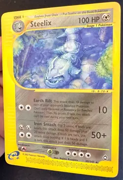 Steelix 35/147 2002 Aquapolis Pokemon Card TCG Vintage WOTC Non Holo Rare Lp/Mp - Image 2