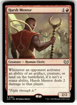 HARSH MENTOR #165 (RARE) MTG COMMANDER: DUSKMOURN: HOUSE OF HORROR - Image 1