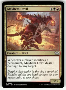 MAYHEM DEVIL #225 (UNCOMMON) MTG COMMANDER: DUSKMOURN: HOUSE OF HORROR - Image 1