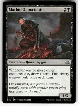 MORBID OPPORTUNIST #148 (UNCOMMON) MTG COMMANDER: DUSKMOURN: HOUSE OF HORROR - Image 1