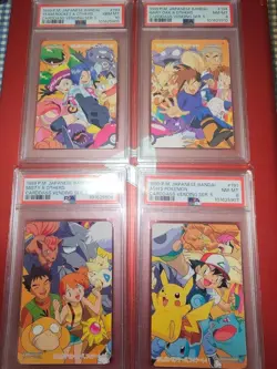 PSA 8 9 10 Set Pokemon League Finals 1-4 1999 Carddass Anime Collection Japan - Image 1