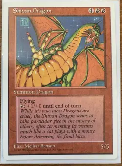 Vintage Magic The Gathering- SHIVAN DRAGON 4th Edition X2 Private Sale - Image 2
