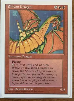 Vintage Magic The Gathering- SHIVAN DRAGON 4th Edition X2 Private Sale - Image 3