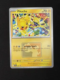 Pokemon Pikachu World Championships Celebration WINNER Promo SVP225 Event Card - Image 3