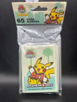 Pokemon World Championships 2025 Anaheim Card Sleeves Exclusive Pikachu - Image 1