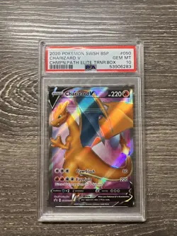 PSA 10 2020 Pokemon SWSH050 PROMO Champions Path Charizard V Full Art Gem Mint - Image 1