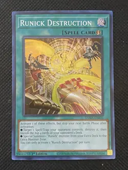 YuGiOh! - Runick Destruction TAMA-EN031 Super Rare 1st Edition Near Mint - Image 1