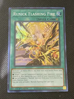 YuGiOh! - Runick Flashing Fire TAMA-EN030 Super Rare 1st Edition Near Mint - Image 1