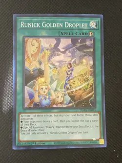 YuGiOh! - Runick Golden Droplet TAMA-EN035 Super Rare 1st Edition Near Mint - Image 1
