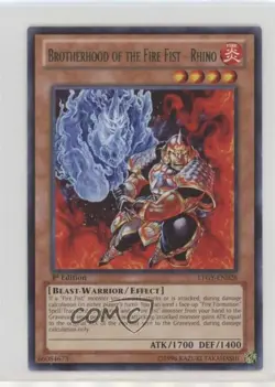 Brotherhood of the Fire Fist - Rhino (R) 1st Ed. YuGiOh Lord Tachyon Galaxy - Image 1