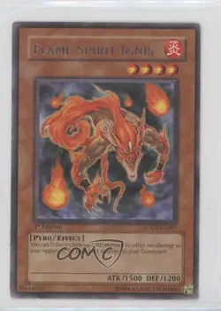 R - Flame Spirit Ignis Unlimited YuGiOh Light of Destruction #LODT-EN087 2008 - Image 1