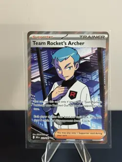 Pokemon TCG Team Rocket's Archer 223/182 SV10 Destined Rivals Holo Full Art Card - Image 1