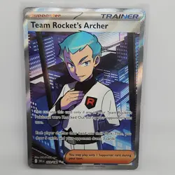 Pokemon TCG Team Rocket's Archer 223/182 SV10 Destined Rivals Holo Full Art Card - Image 1