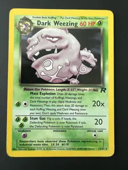 Pokemon TCG Dark Weezing (14) 14/82 Team Rocket Holo Rare card Holofoil HP - Image 1