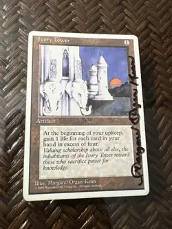Mtg. Ivory Tower. 4th Edition. Signed. Played. - Image 1