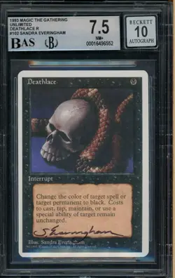 1993 MTG Unlimited #102 Deathlace Sandra Everingham Signed BGS 7.5 AUTO 10 - Image 1