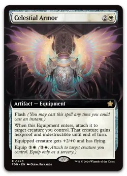 Celestial Armor (Extended Art) #443 (NM) Foundations FDN Magic MTG - Image 1
