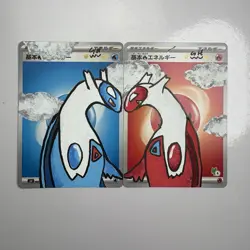 Pokemon Hand Painted Matching Latios and Latias Fire/water Energy Cards Original - Image 1