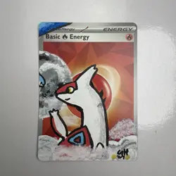 Pokemon Hand Painted Matching Latios and Latias Fire/water Energy Cards Original - Image 4