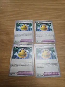 4x Rocky Helmet 193/198 Scarlet & Violet Base Pokemon TCG - Trainer Playset - Image 1