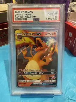 2020 Pokemon BATTLE ACADEMY CHARIZARD GX # 60 Ultra Rare PSA 10 GEM MINT - Image 1