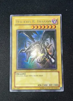 Yugioh Red Eyes Black Dragon LOB-070 Unlimited Original Print - Image 1