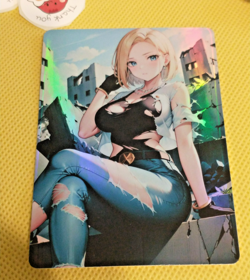 Android 18 Anime custom Waifu Girl ACG Holo Card - Image 1