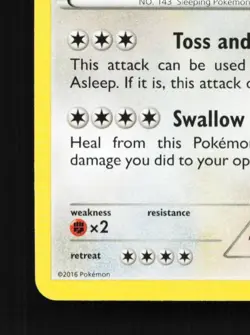Snorlax 77/124 LP Fates Collide English Pokemon Card TCG - Image 2
