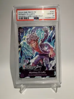 One Piece TCG Monkey D Luffy Bandai Card Game Fest English P-041 PSA 10 Gem Mint - Image 1