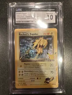 Rocket's Zapdos 15/132 2021 Celebrations Holo Pokemon Card CGC 10 - Gem Mint - Image 4