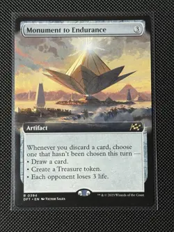 MTG Magic the Gathering Monument to Endurance (Extended Art) Aetherdrift Regular - Image 1