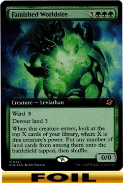 1x - Famished Worldsire - FOIL EXTENDED ART - Edge of Eternities - NM MTG - Image 1