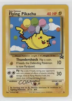 Flying Pikachu Pokemon WOTC Black Star #25 1999 - Image 1