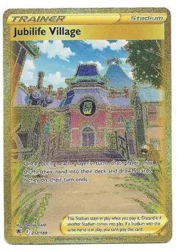 Jubilife Village (Secret) 212/189 Swsh10: Astral Radiance Holo Pokemon TCG - NM - Image 1