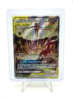 FULL ART Espeon & Deoxys GX ULTRA RARE Tag Team SM240 Holo Foil Promo Pokemon LP - Image 1