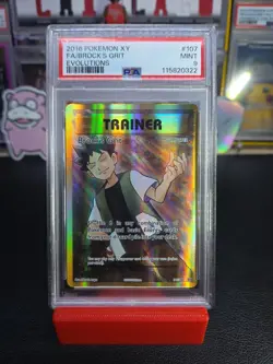Pokemon 2016 XY Evolutions - 107/108 BROCK'S GRIT Full Art Trainer - PSA 9 MINT - Image 1